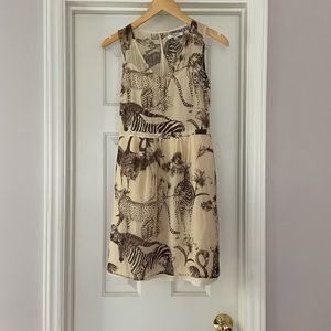 Madewell silk animal safari print dress 2
